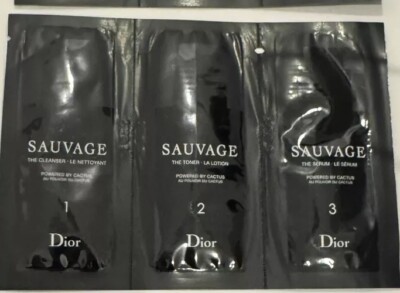 7 Sets Dior Sauvage Skin Care by Cactus Cleanser/Toner/ Serum Sample Trio Set