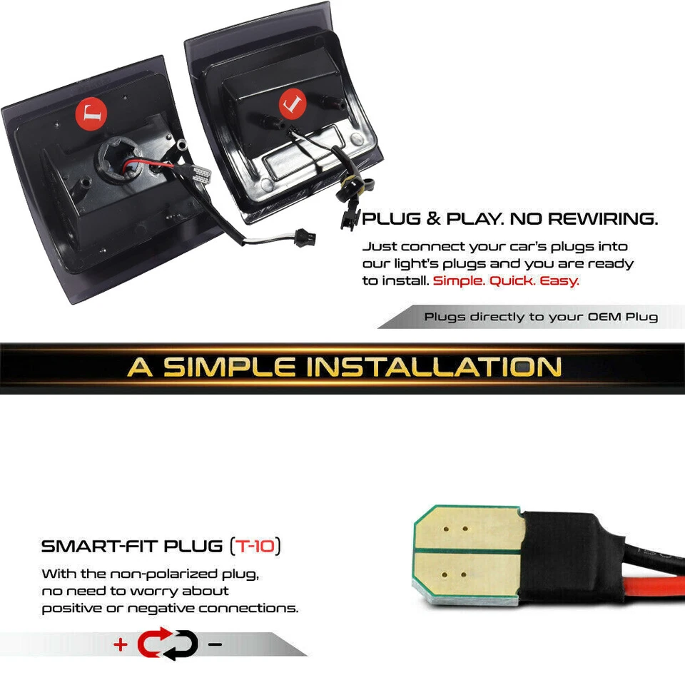 For 1994-1998 Chevy C/K 1500 2500 3500 Smoke White LED Corner Side Marker Lights - Image 4 of 4