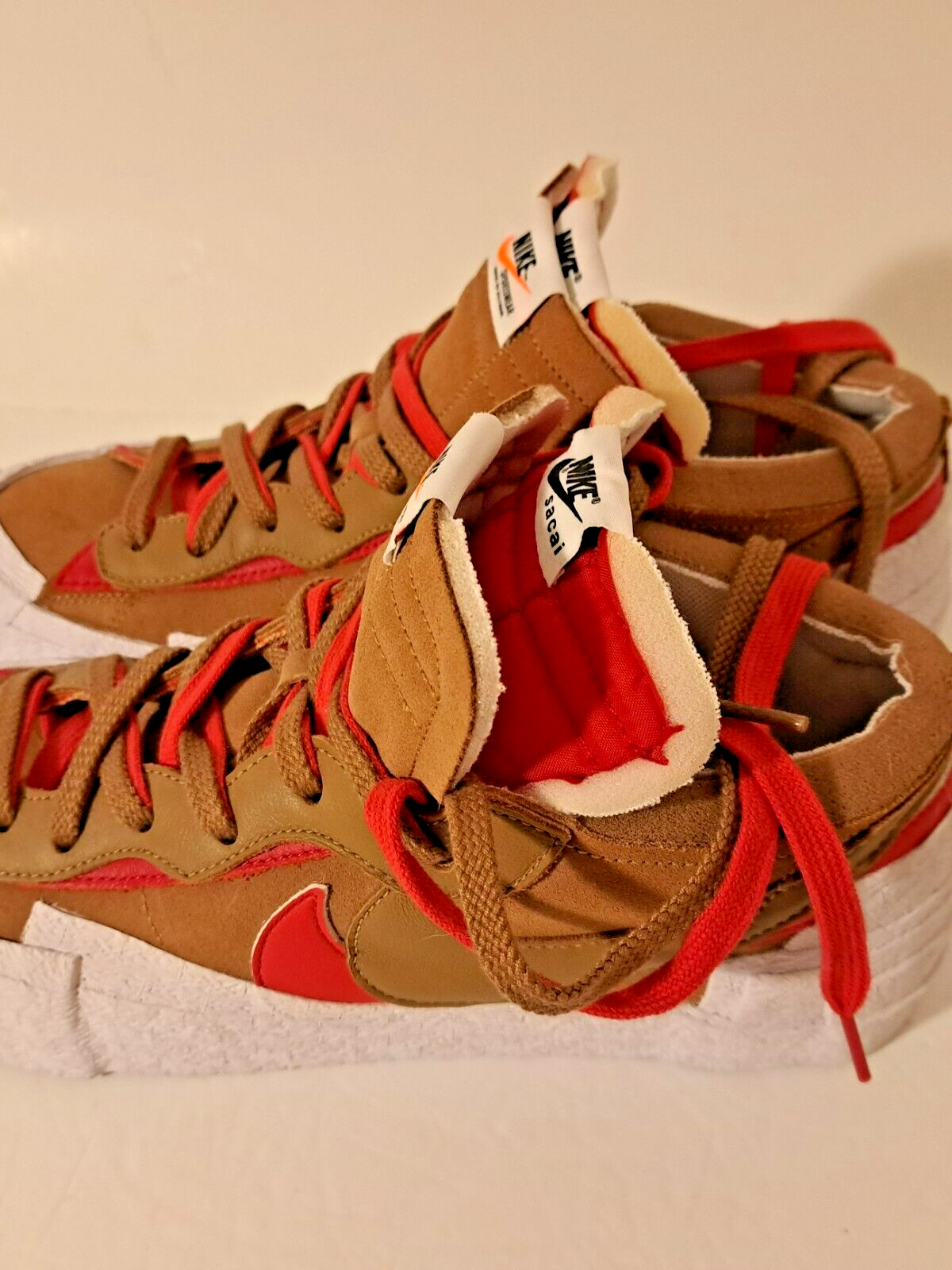 SACAI X NIKE NIKE BLAZER LOW X SACAI BRITISH TAN 2021 TAGLIA 12 DD1877 200