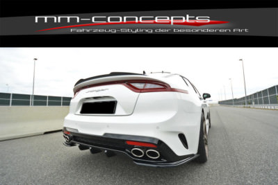 CUP Diffusor Ansatz schwarz für KIA Stinger GT AB Bj. 2017 Heck Stoßstange