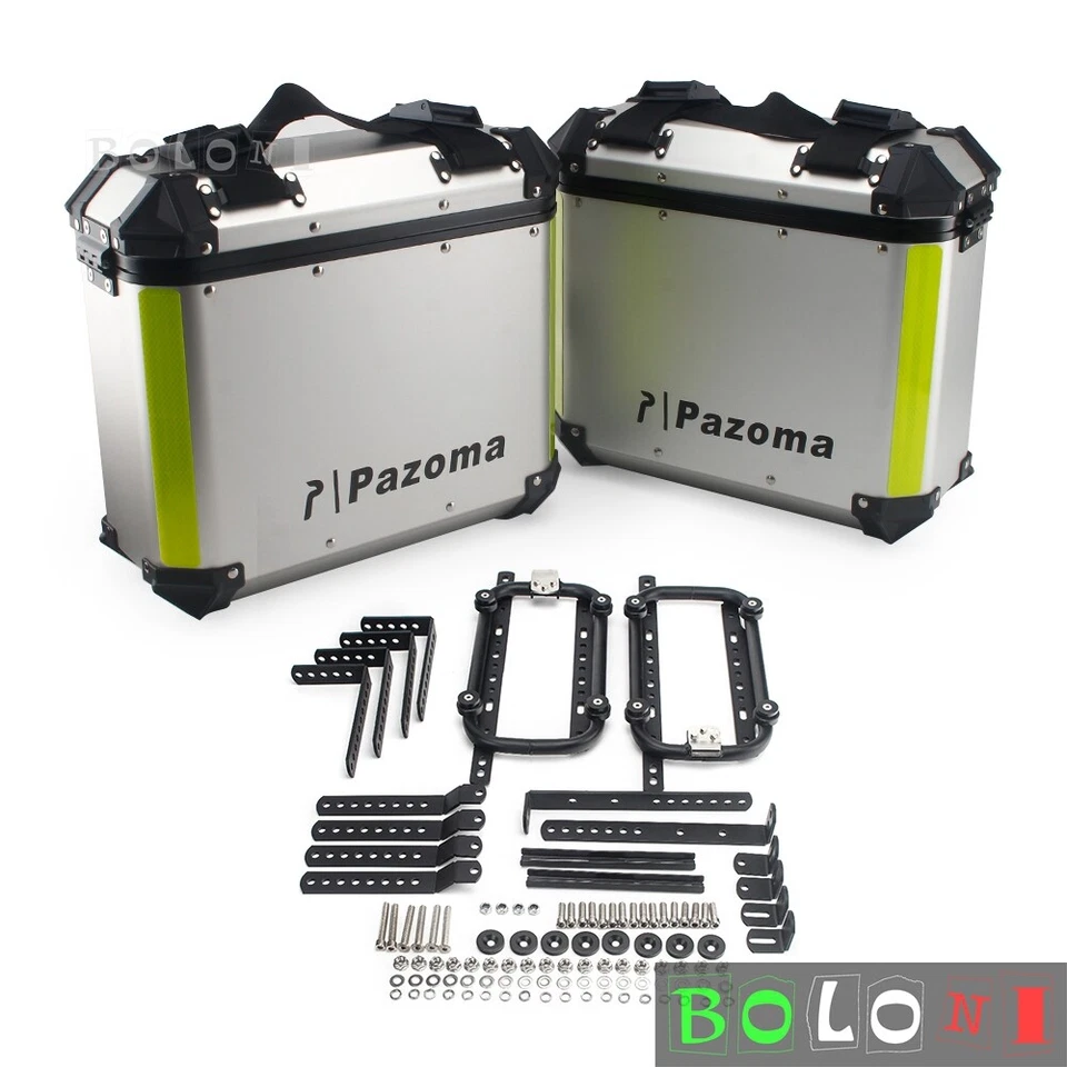 2x Fundas laterales de aluminio para alforja de motocicleta 36L para BMW F650 F800 R1200 R1250 Foto 4 de 4