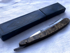 Vintage straight razor TRUD-VACHA 49g USSR brown