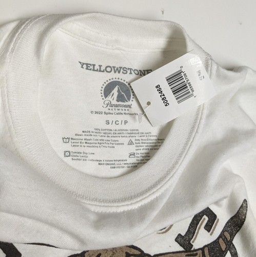Yellowstone Dutton Ranch Short Sleeve Crewneck Shirt Small Beige Tee TV Show S - Picture 4 of 4