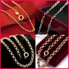 18K GOLD GF BELCHER CHAIN RING LINK SOLID WOMEN GIRLS CHARM NECKLACE for Pendant