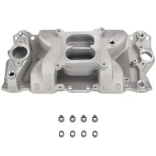 Dual Plane Air Gap Aluminum Intake Manifold For SBC Small Block Chevy 350 400