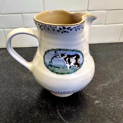 Nicholas Mosse Pottery Medium Jug Pitcher 6-1/2" Hand Made Ireland Landscape COW