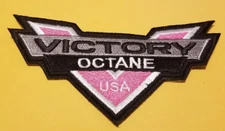 Octane Victory Motorcycles USA Embroidered Patch approx 2.5 x4.5" Pink