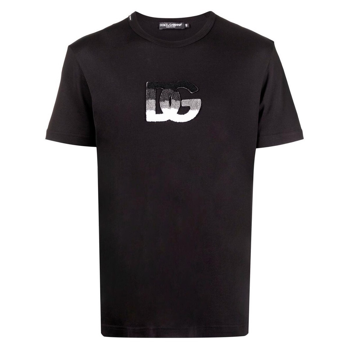 Tシャツ・カットソー DOLCE & GABBANA COTTON T-SHIRT WITH LOGO PATCH Dolce & Gabbana Logo Patch Men's Cotton T-Shirt Black | eBay
