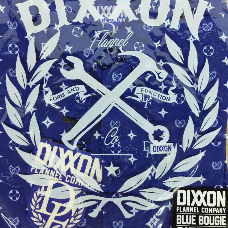 Camicia Dixxon Flannel Co. - Manica Corta, Stampa All Over Nero/Rosso, Nuova Con Etichette