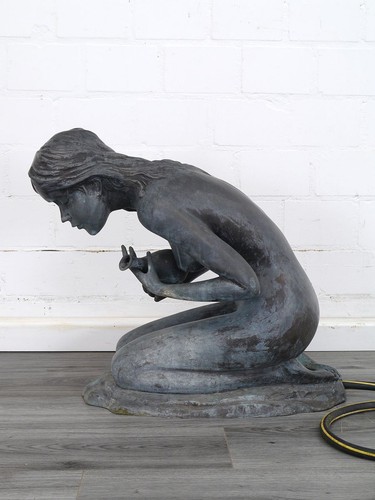 Wasserspeier Springbrunnen Wasserspiel kniende Frau aus Bronze L: 66 cm -11676- - Picture 6 of 6