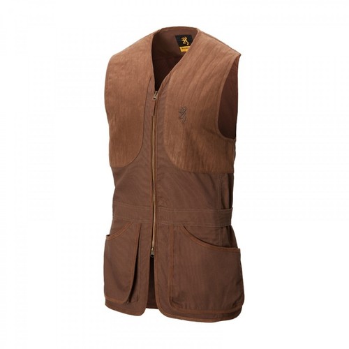 BROWNING ELITE (Dark Brown) Two-Way Zipper Comfortable Gun Vest