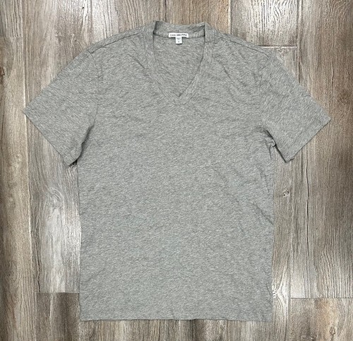 James Perse Men's V-Neck Heather Grey Short Sleeve T-Shirt Size 2 ...