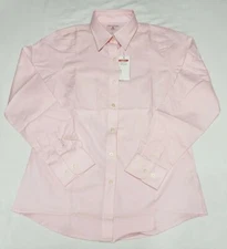 NEW Antigua Women's Sharp Long Sleeve Button Pink Shirt Size L Large