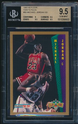 その他 Michael Jordan Rare Basketball Cards BGS 9.5 MICHAEL JORDAN 1992-93 Fleer Tony's Pizza #NNO Bulls HOF