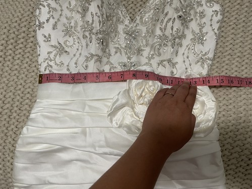 Allure Bridals Wedding Dress Size 10 Ivory Style Num 8857 W/ Crystals And Flower - Picture 18 of 24
