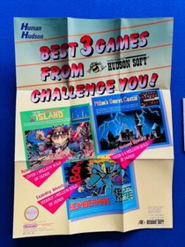 Bomberman NES Nintendo Manual + Promo Hudson Soft Insert w/ Manual Protector Bag