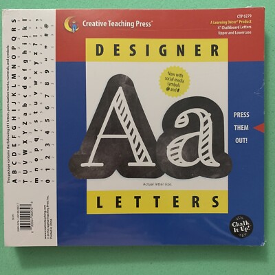 Creative Teaching Press Chalk It Up! Chalkboard 4'' Designer Letters