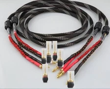 1 Piece OCC HiFi Speaker Wire Cable Cord&Banana Spade Plug Terminals Custom-made