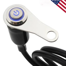 LED Motorcycle Handlebar Mount Switch ON/OFF Push Button Headlight Fog Light 12V