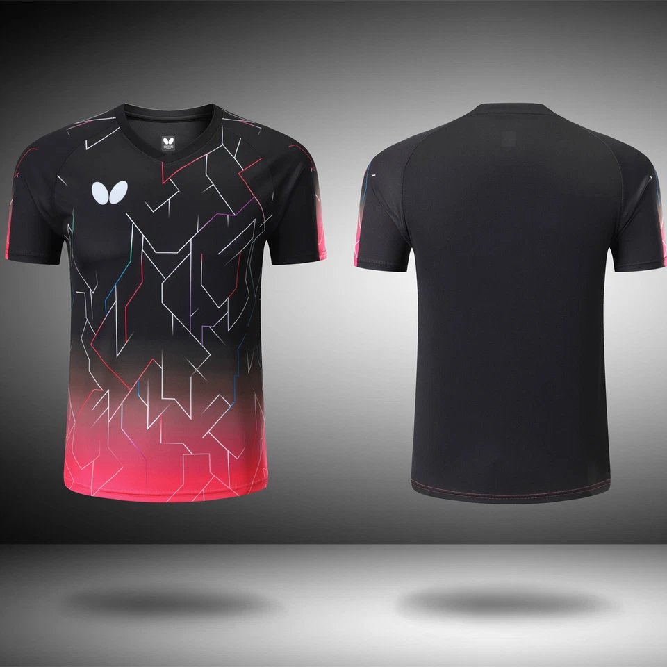 Adulto Niño Mariposa Deportes Manga Corta Prendas para el torso Tenis Ropa Bádminton Ropa T Foto 2 de 4