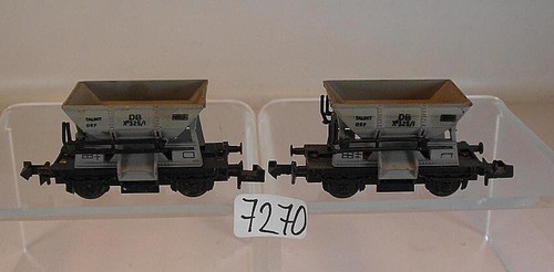 Roco Spur N 1/160 Wagenset Selbstentladewagen 2 Stück grau der DB #7270 | Zustand: Gebraucht