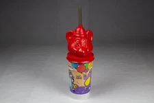 1993 Showbiz Pizza Time Chuck E. Cheese Cup Lid Straw HTF Vintage