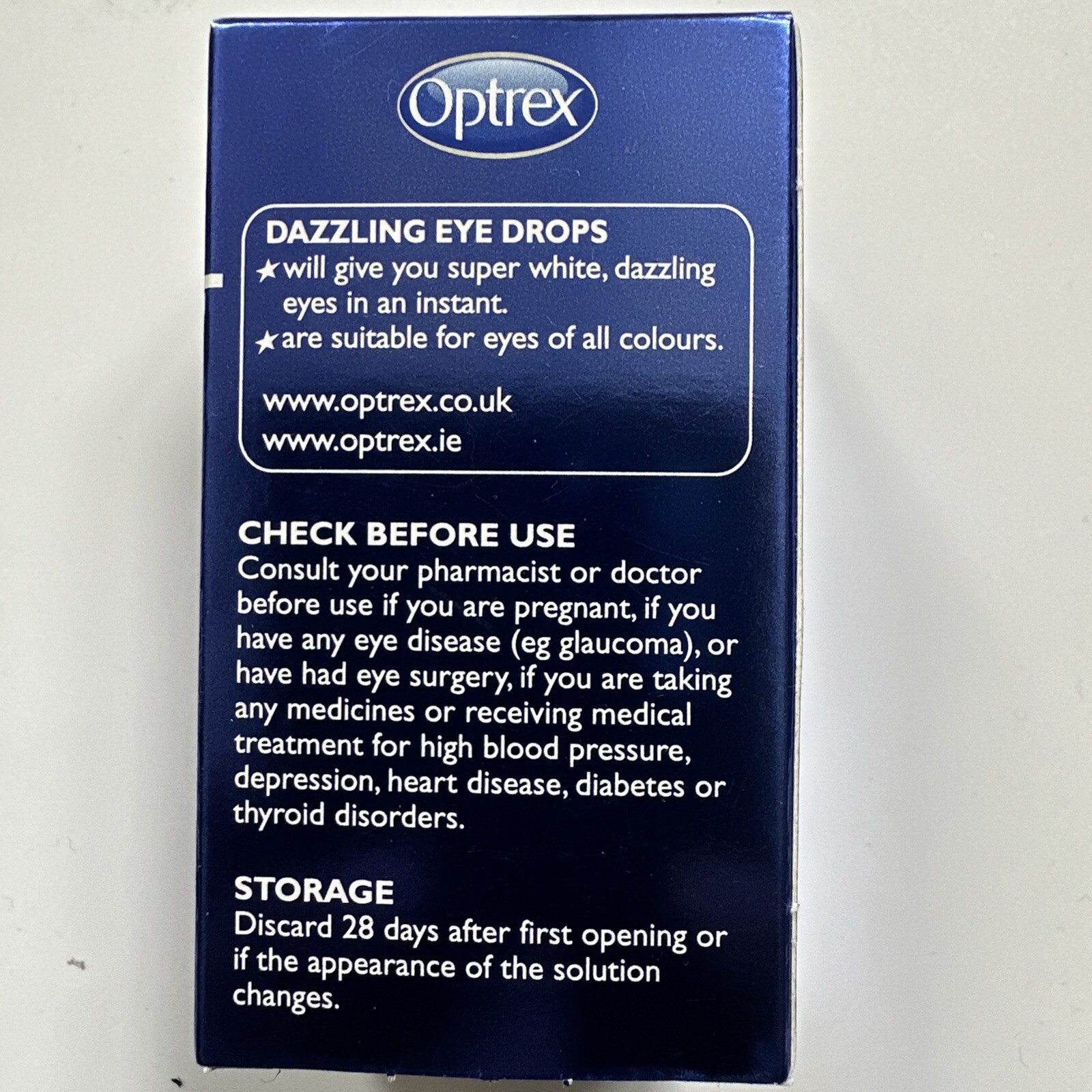 Optrex Eyedew Dazzling Eye Drops 10ml for White Dazzling Eyes UK STOCK