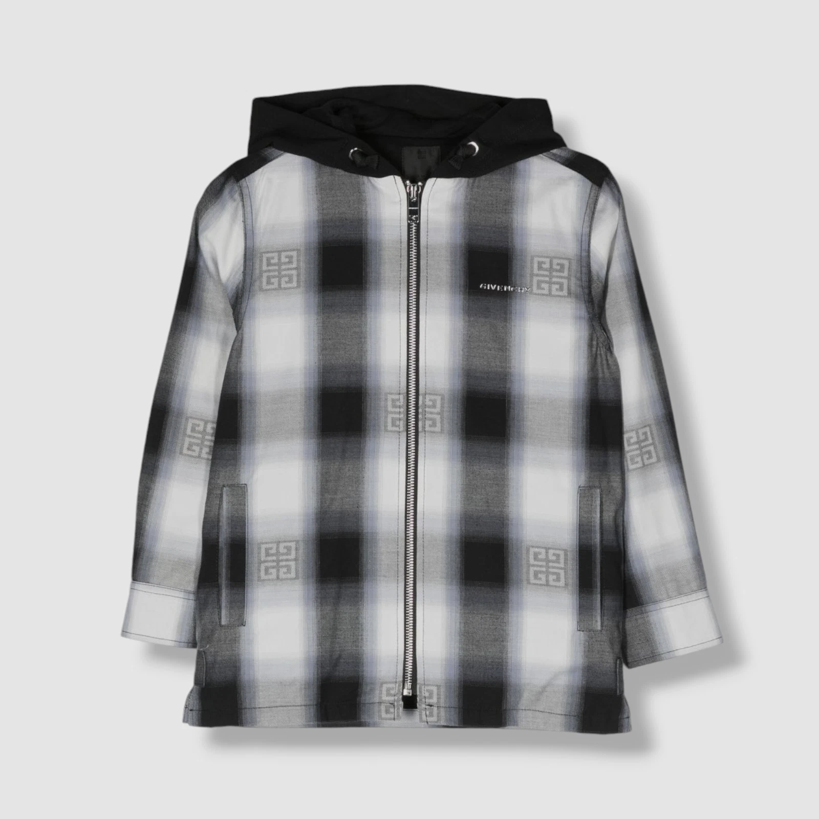 Givenchy sovracamicia con cappuccio e logo Mini Me nero bambino ragazzo taglia 12+