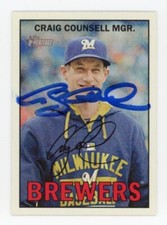 SIGNED BASEBALL CARD AUTO TOPPS 2016 HERITAGE CRAIG COUNSELL BREWERS #280