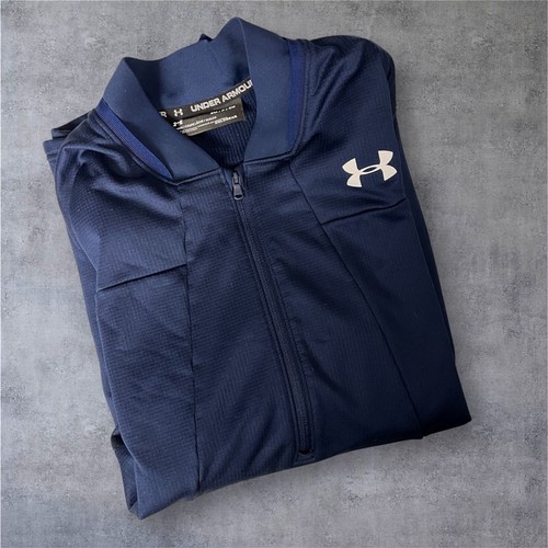 Felpa Under Armour Cold Gear Uomo Piccola Blu Navy Mezza Zip Strato Gorp Sci - Foto 2 di 10