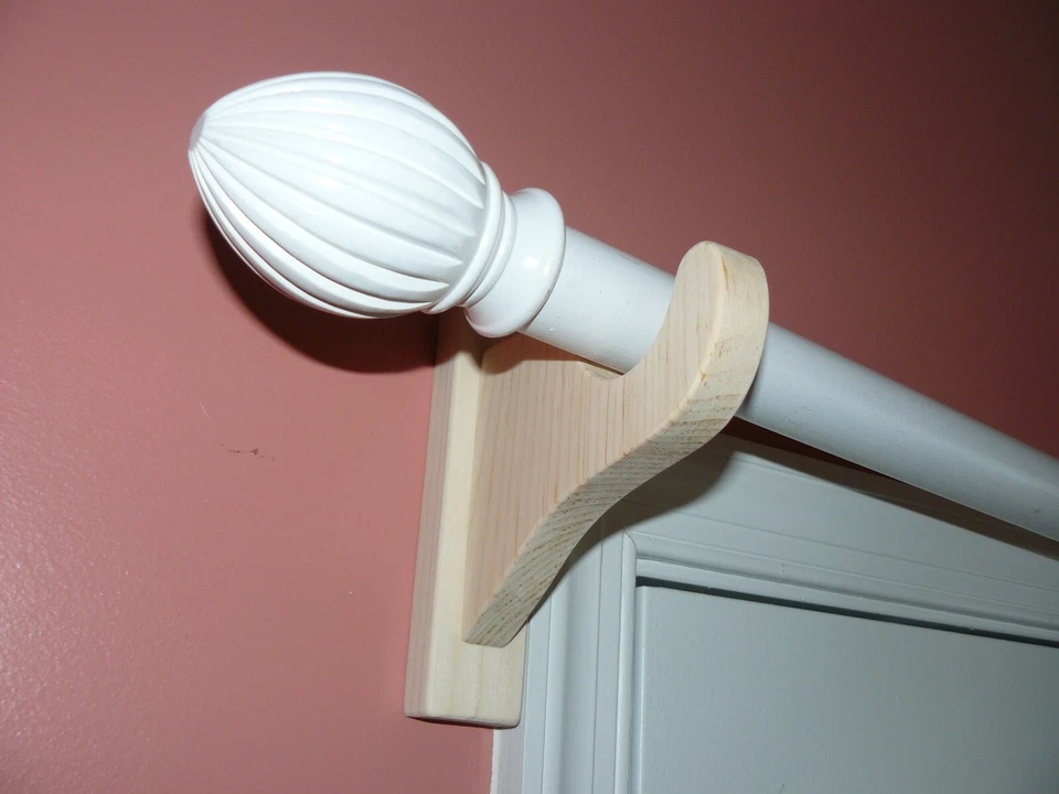 Handmade Pine Curtain Rod Brackets (unfinished for a 2 inch rod) - Image 3 of 4