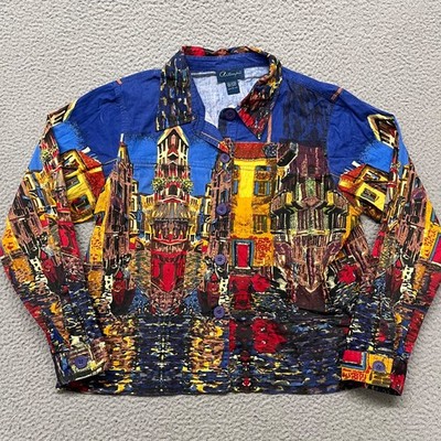 Artscapes Top Womens L Colorful Venice Cityscape Art To Wear Parisian Eclectic