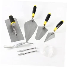 8-Piece Masonry Hand Tool Set Includes Finishing Trowel, Gauging Trowel, 