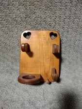 Vintage Wood Heart  Wall Mounted Hair Dryer Holder  90's, Countrycore Grannycore