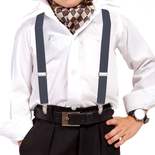 Buyless Fashion Adjustable Suspenders Kids - 26" Elastic Straps 1" - Y Back - Picture 77 of 91