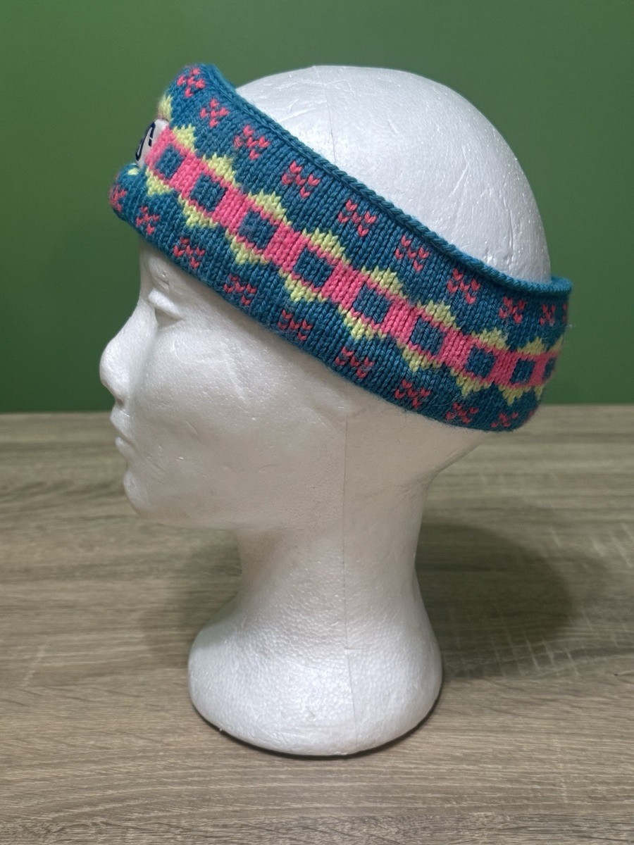 Vintage Murray Merkley Canadian Pure Wool Knit Headband Blue 