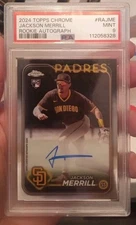 Jackson Merrill 2024 Topps Chrome Rookie Autograph AUTO RC #RA-JME PSA 9