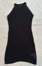 Quince Womens 100% Organic Cotton Open-Knit Cover Up Mini Dress Black XS