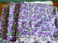 Vtg Feed Bag  Sack Fabric lot of 3 - 1930's-1950's -37" x 44" Purple Flowers