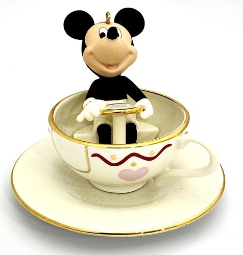 VINTAGE UNUSED BOXED LENOX TEACUP RIDE with MICKEY CHRISTMAS ORNAMENT SHOWCASE - Picture 2 of 12