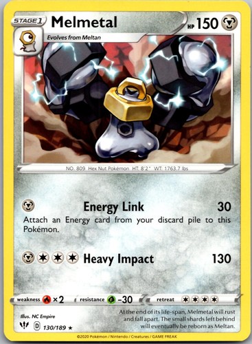 Melmetal 130/189 Rare Darkness Ablaze Pokemon Near Mint