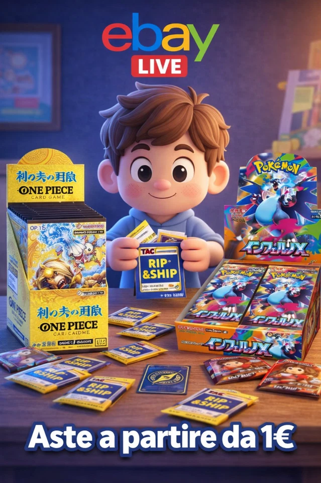 RIP & SHIP LIVE! ONE PIECE! POKEMON! ASTE A PARTIRE DA 1€!