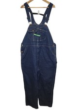 Key Imperial Men's 44x30 Denim Bib Overalls Denim Dark Wash Workwear Ranch Farm