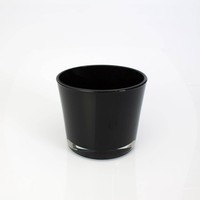 Inna-Glas Blumentopf - Windlicht Alena, Schwarz, 12,5Cm, Ø 14,5Cm