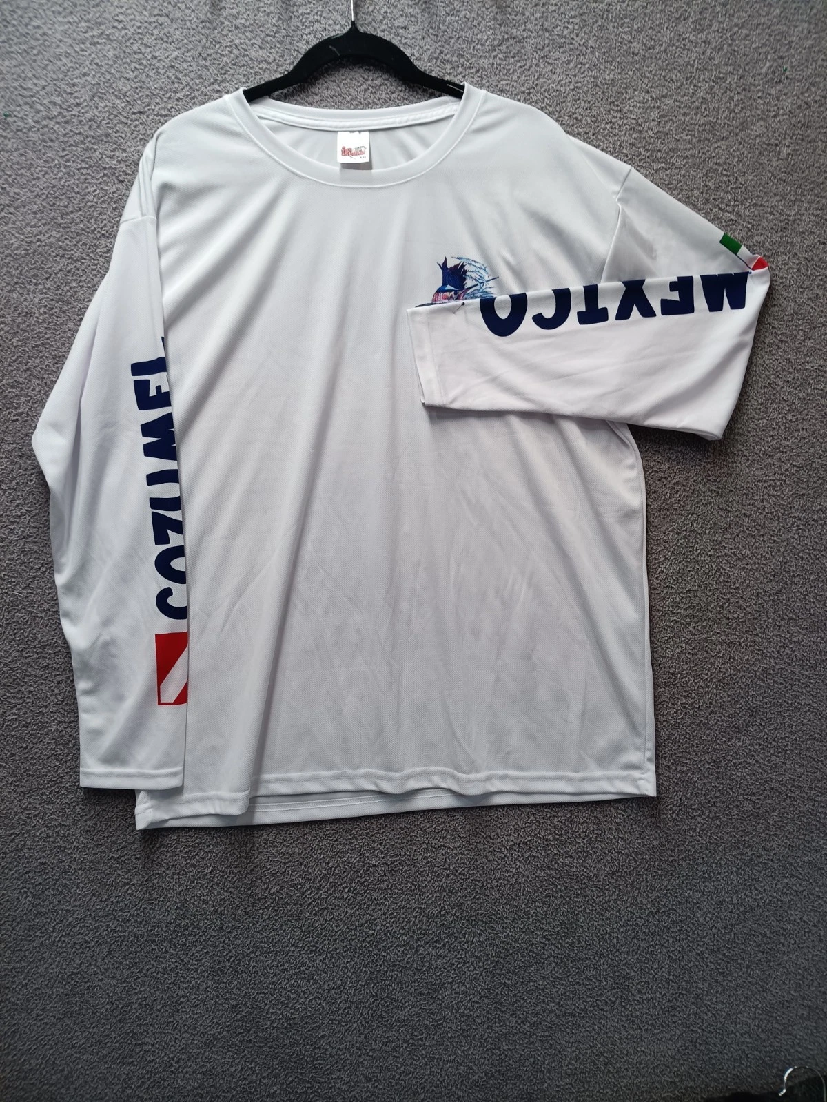 La Iguana Cozumel Mexico Fishing Shirt XXL White Long Sleeve Graphic Tee NWOT
