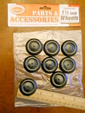 GUILLOWS #114 1-1/2" LIGHTWEIGHT WHEELS, 4 WHEELS, NEW OLD STOCK