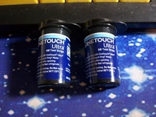 NO BOX 100 ONE TOUCH ULTRA TEST STRIPS, 2 VIALS OF 50, EXP  5-31-2026, NO BOX