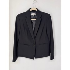 Kasper Blazer Womens 6 Black EUC Single Button Tailored Professional Jacket