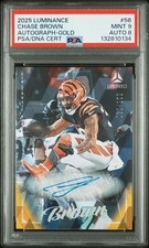 2025 Panini Luminance Chase Brown #56 Autograph Gold /100 (AU) PSA 9