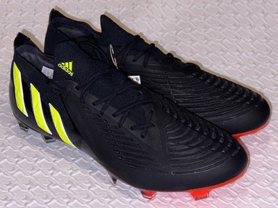 ADIDAS Predator Edge.1 Low FG Black Yellow Primeknit Soccer Cleats NEW Mens 11.5